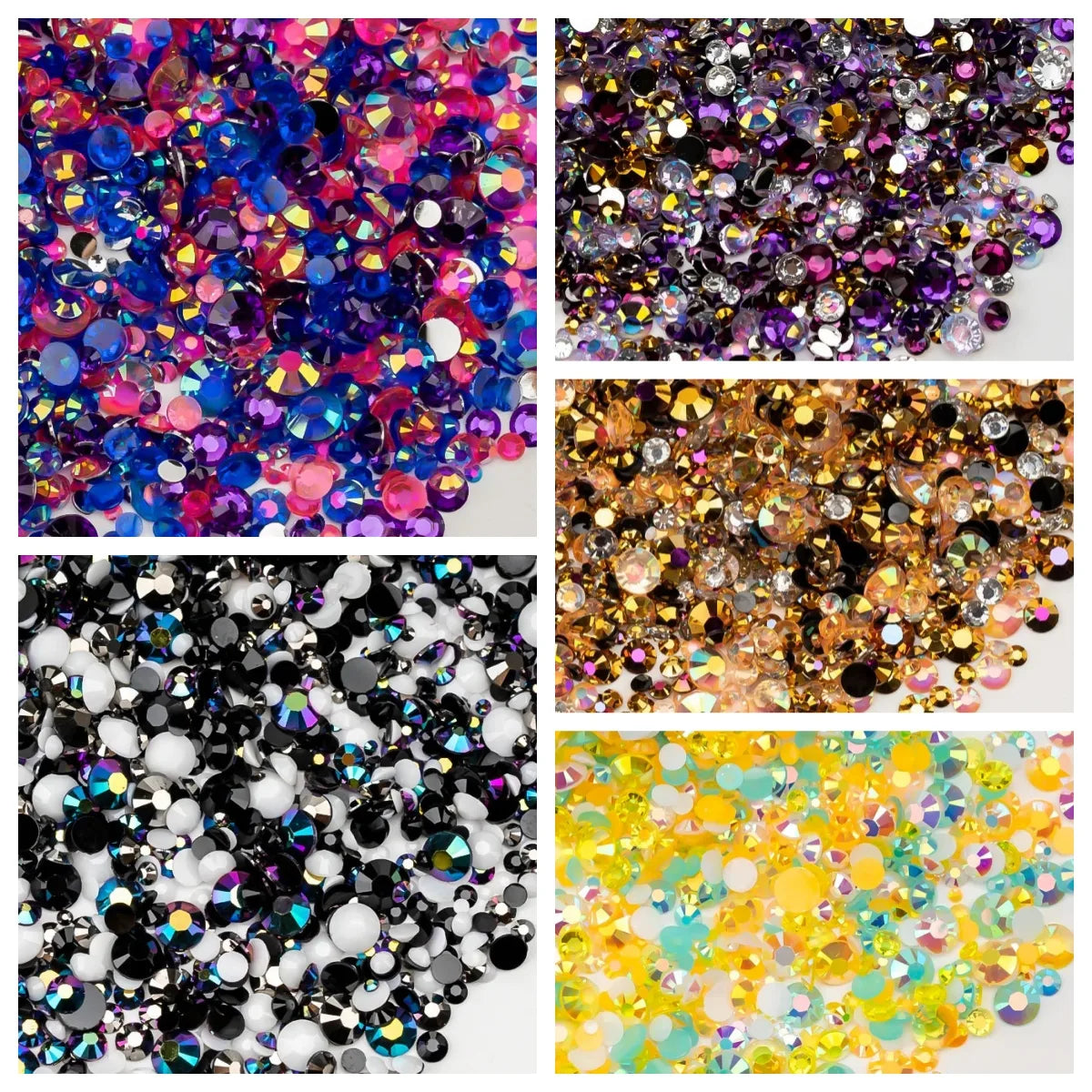 2050PCS Diameter 4mm Diameter 5mm Diameter 6 Mm Resin Rhinestone Round DIY Accessories Beads