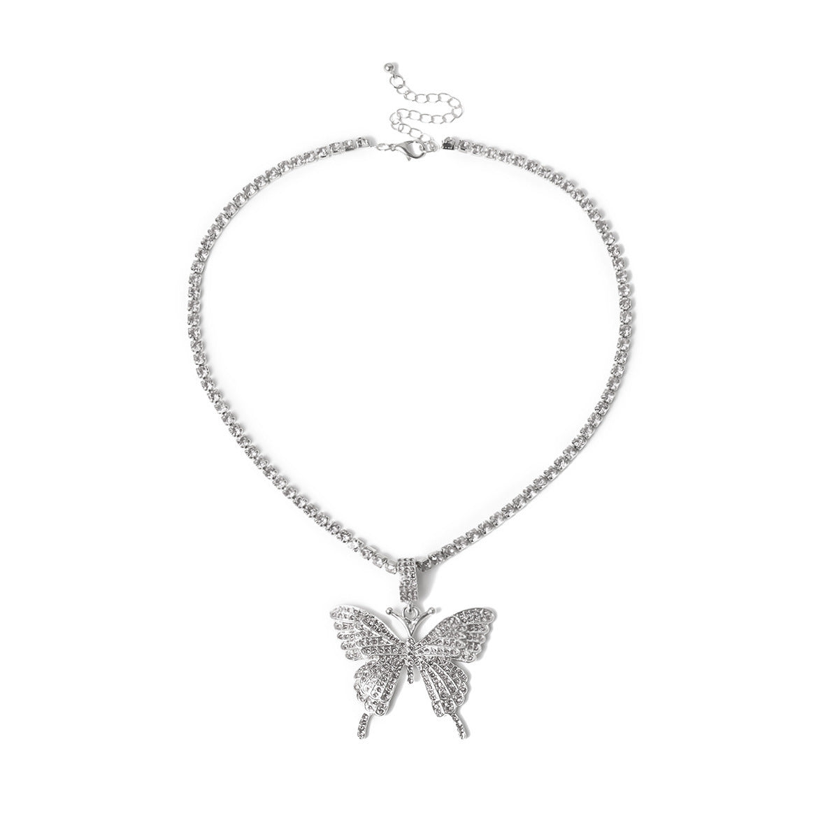 Casual Butterfly Alloy Plating Inlay Artificial Gemstones Women's Necklace