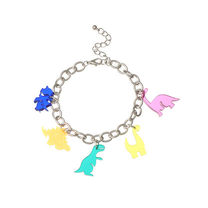 New Simple Silver Chain Resin Dinosaur Bracelet For Women Hot-saling Wholesale