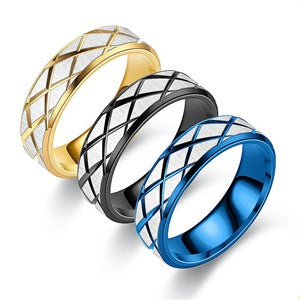 Wholesale Jewelry Stainless Steel Plaid Ring Gooddiy