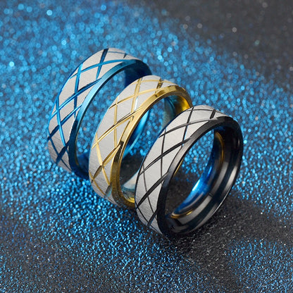 Wholesale Jewelry Stainless Steel Plaid Ring Gooddiy