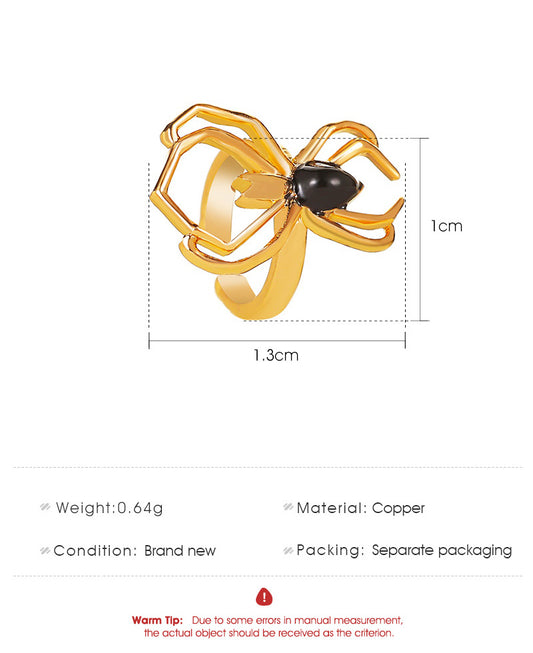 New Hollow Spider Punk Style Single Insect Without Pierced Ear Clip Wholesale