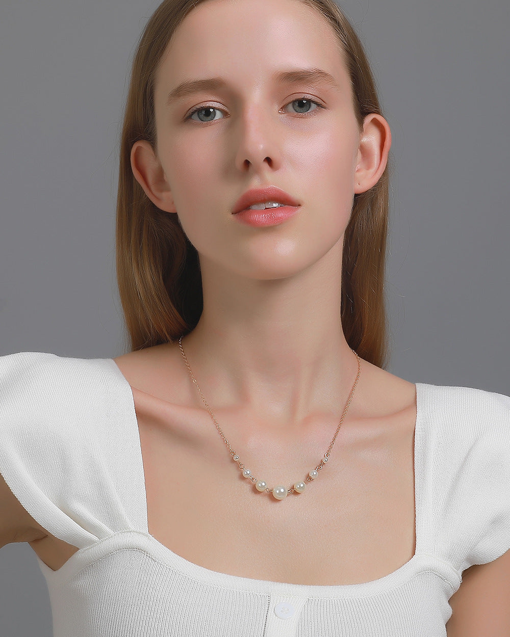 New Fashion 7 Pearl Clavicle Chain Short Wild Size Pearl Necklace For Women