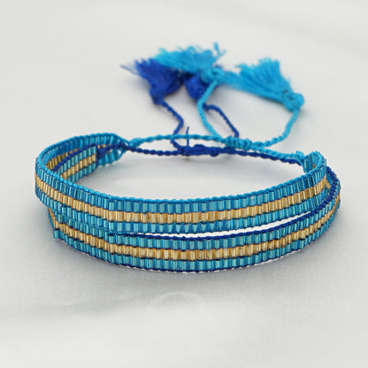 European And American Simple Geometric Beaded Mgb Personality Rice Bead Woven Small Bracelet Female