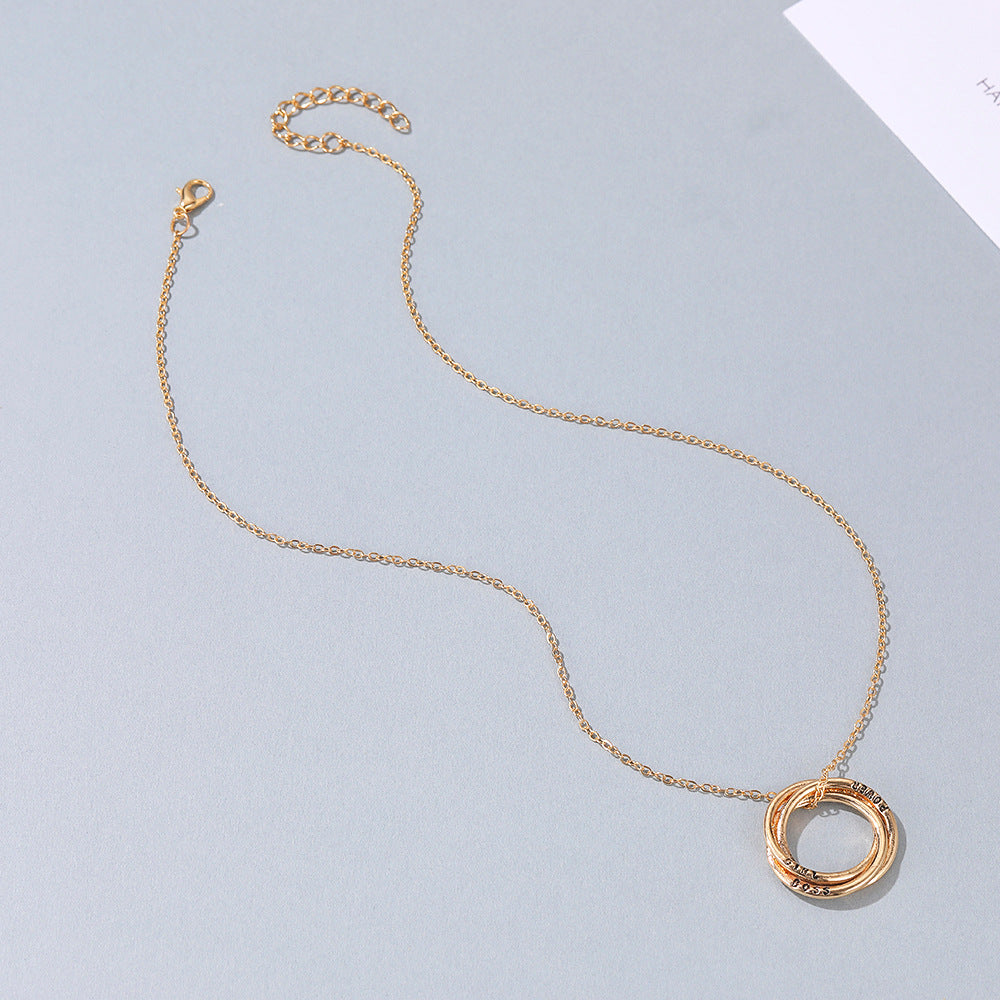 New Fashion Multi-layer Circle Girls Power Alloy Necklace Clavicle Chain