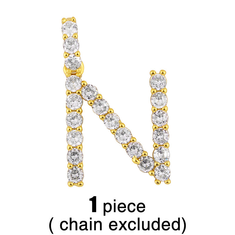 New 26 English Alphabet Necklaces Creative Jewelry Diamond Alphabet Necklace Wholesale