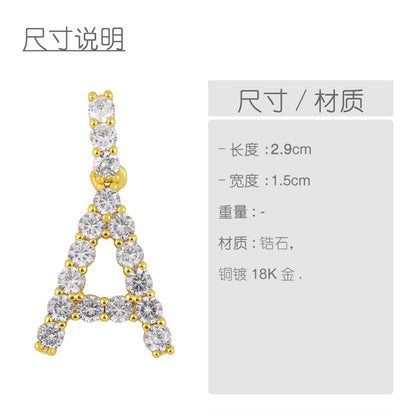 New 26 English Alphabet Necklaces Creative Jewelry Diamond Alphabet Necklace Wholesale