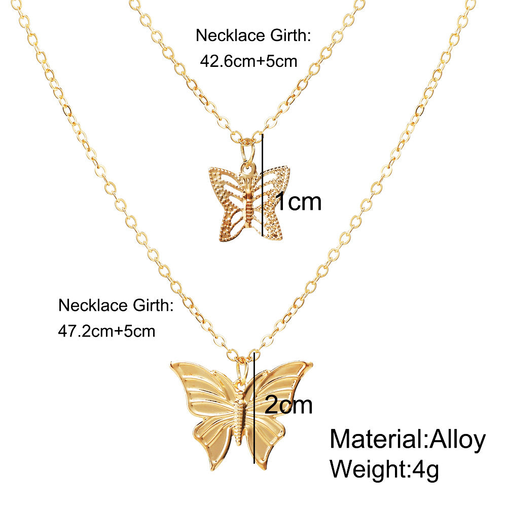 Butterfly Star Pendant Creative Retro Alloy Metal Multilayer Clavicle Chain Necklace Wholesale