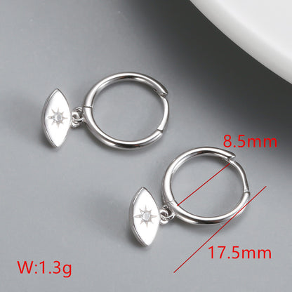 1 Pair Classic Style Eye Sterling Silver Inlay Artificial Gemstones Earrings