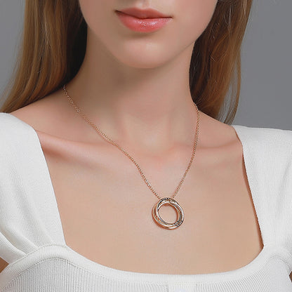 New Fashion Multi-layer Circle Girls Power Alloy Necklace Clavicle Chain