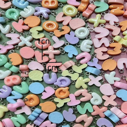 20G Per Pack 10*10mm Hole Under 1mm Resin Resin Letter Pendant