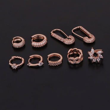 Lady Geometric Plating Copper Earrings