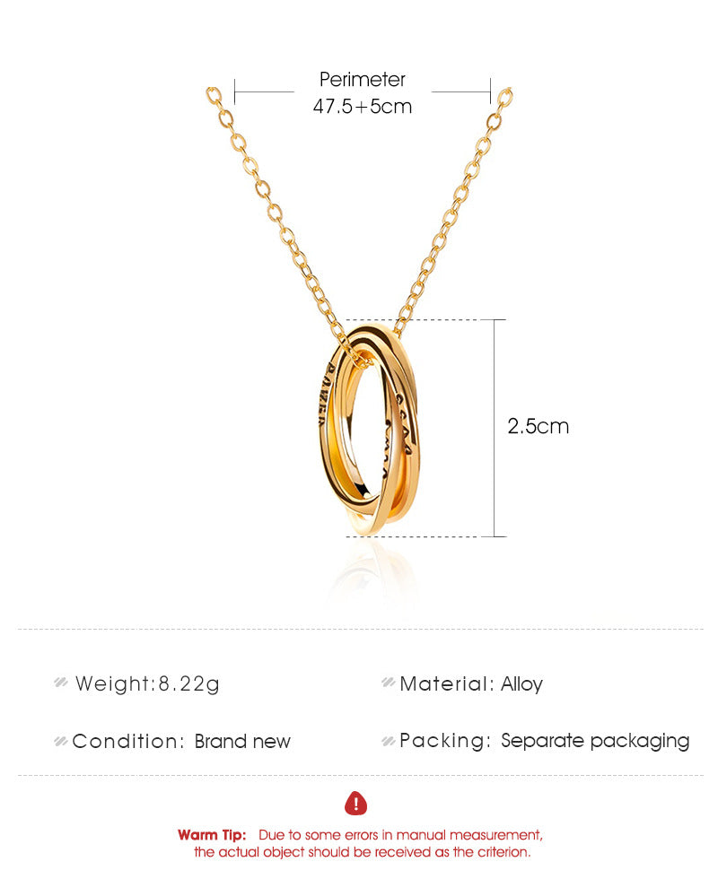 New Fashion Multi-layer Circle Girls Power Alloy Necklace Clavicle Chain