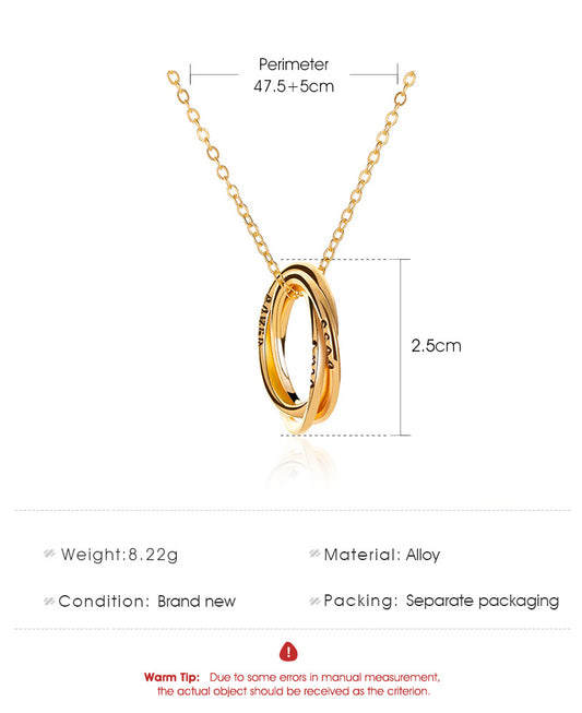 New Fashion Multi-layer Circle Girls Power Alloy Necklace Clavicle Chain