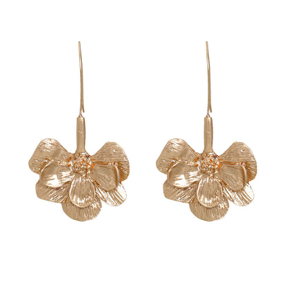 New Fashion Trend Wild Ethnic Style Flower Alloy Earrings For Women