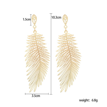Hot Selling Fashion Personality Retro Leaf  Golden Leaf Earrings Wholesale