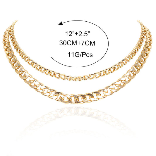 Multi-layer Golden Thick Chain Necklace