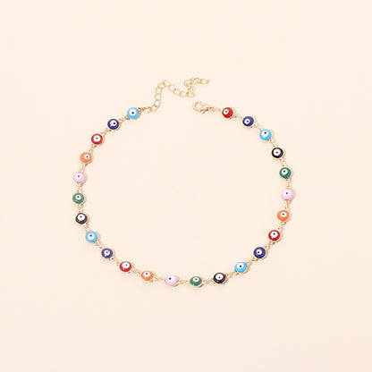 Bohemian Style Colorful Retro Devil Eyes Necklace Bracelet Anklet Combination Accessories