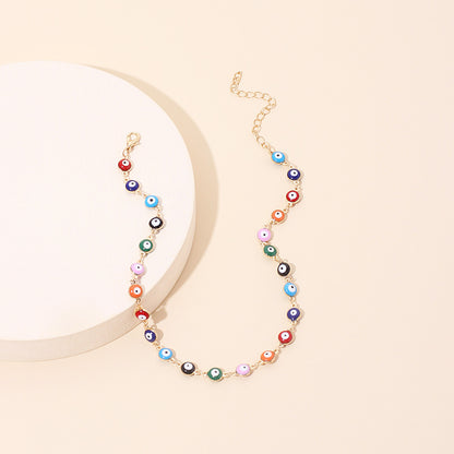 Bohemian Style Colorful Retro Devil Eyes Necklace Bracelet Anklet Combination Accessories