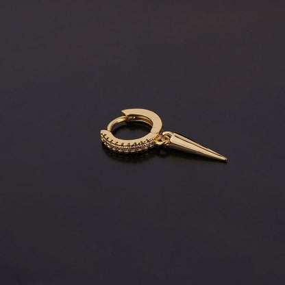 1 Piece Lady Geometric Copper Inlaid Zircon Earrings