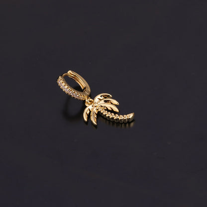 1 Piece Lady Geometric Copper Inlaid Zircon Earrings