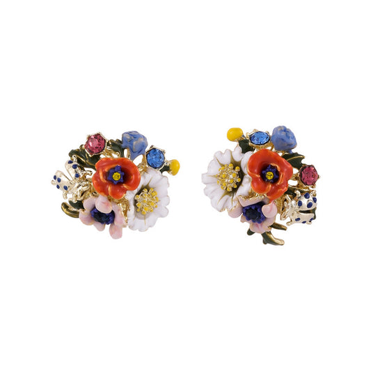 1 Pair Fashion Flower Alloy Enamel Women's Ear Studs