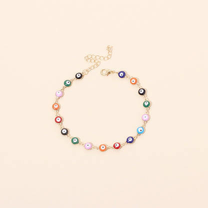 Bohemian Style Colorful Retro Devil Eyes Necklace Bracelet Anklet Combination Accessories