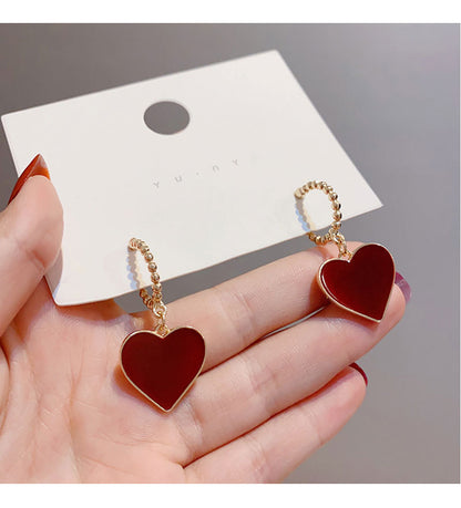 Wholesale Jewelry Casual Sweet Heart Shape Alloy Plating Drop Earrings