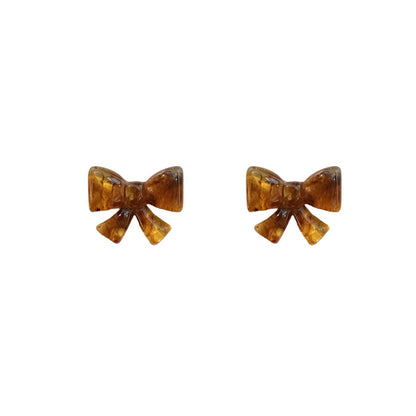 1 Pair Simple Style Bow Knot Polishing Glass Ear Studs