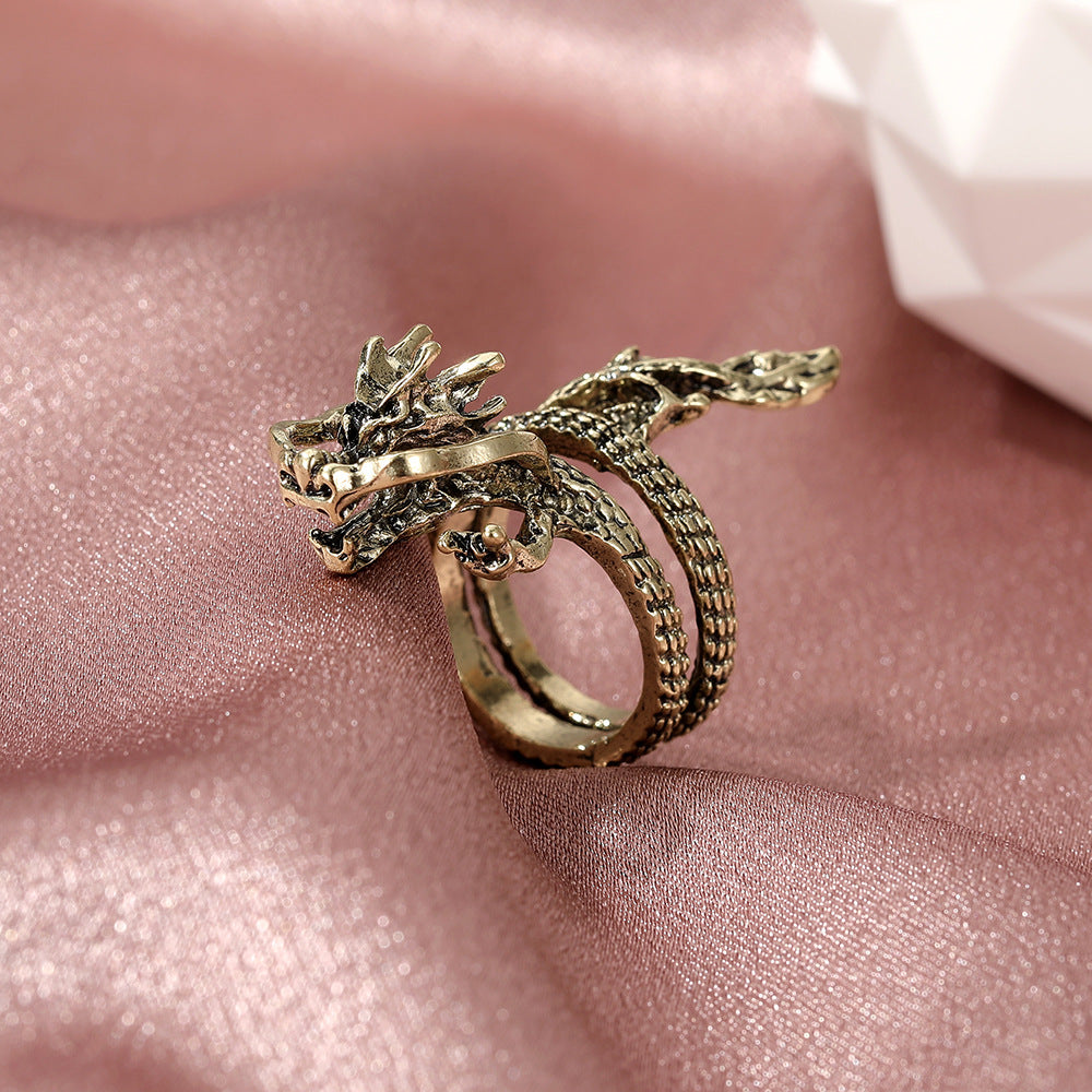 New  Retro Bronze Dragon Ring