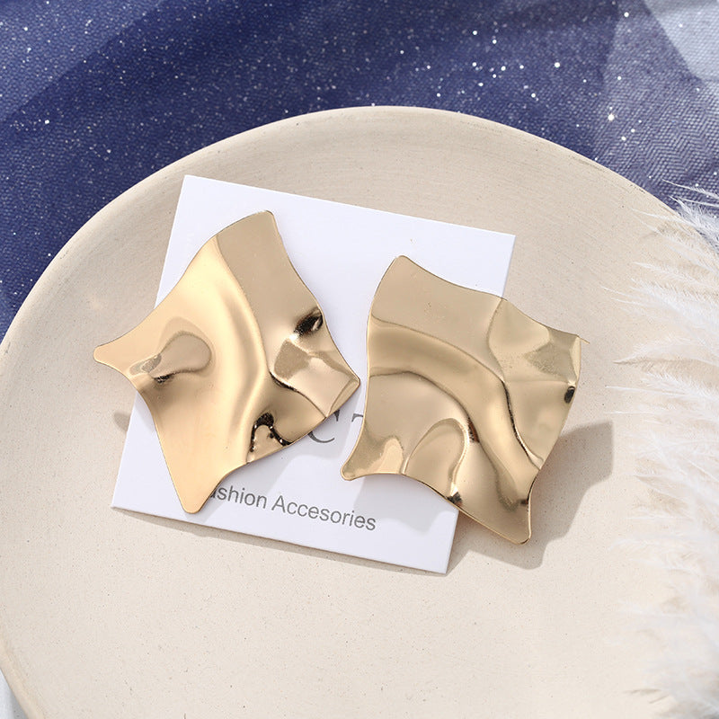 Simple Style Irregular Plating Alloy Ear Studs