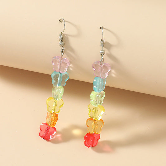 New Color Five-pointed Star Candy Color Butterfly Long Earrings Wholesale Gooddiy