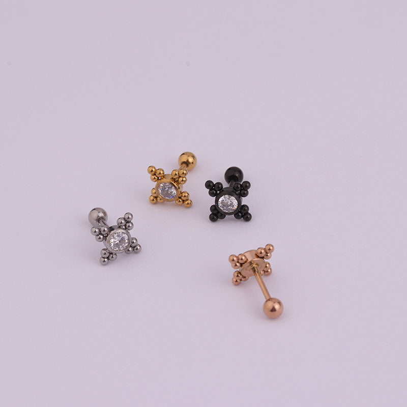 Lady Geometric Plating Stainless Steel Ear Studs