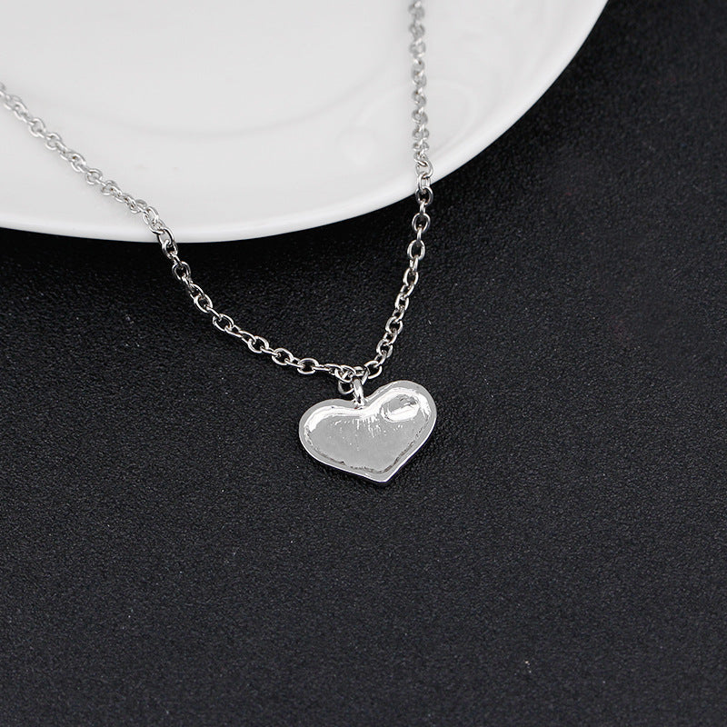 Alloy Heart Rhinestone Drop Oil Letter God Mother Pendant Necklace