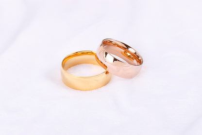 Couple Ornament Korean Stainless Steel Ring Four-claw Zircon Ring