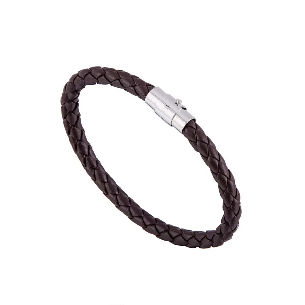 21cm   Leather Rope Woven Bracelet Copper Buckle Insurance Magnetic Buckle Bracelet Men'S And Women'S Personality Simple Jewelry