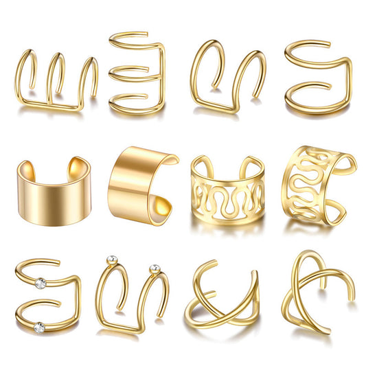 Exaggerated U Shape Metal Plating Unisex Ear Clips