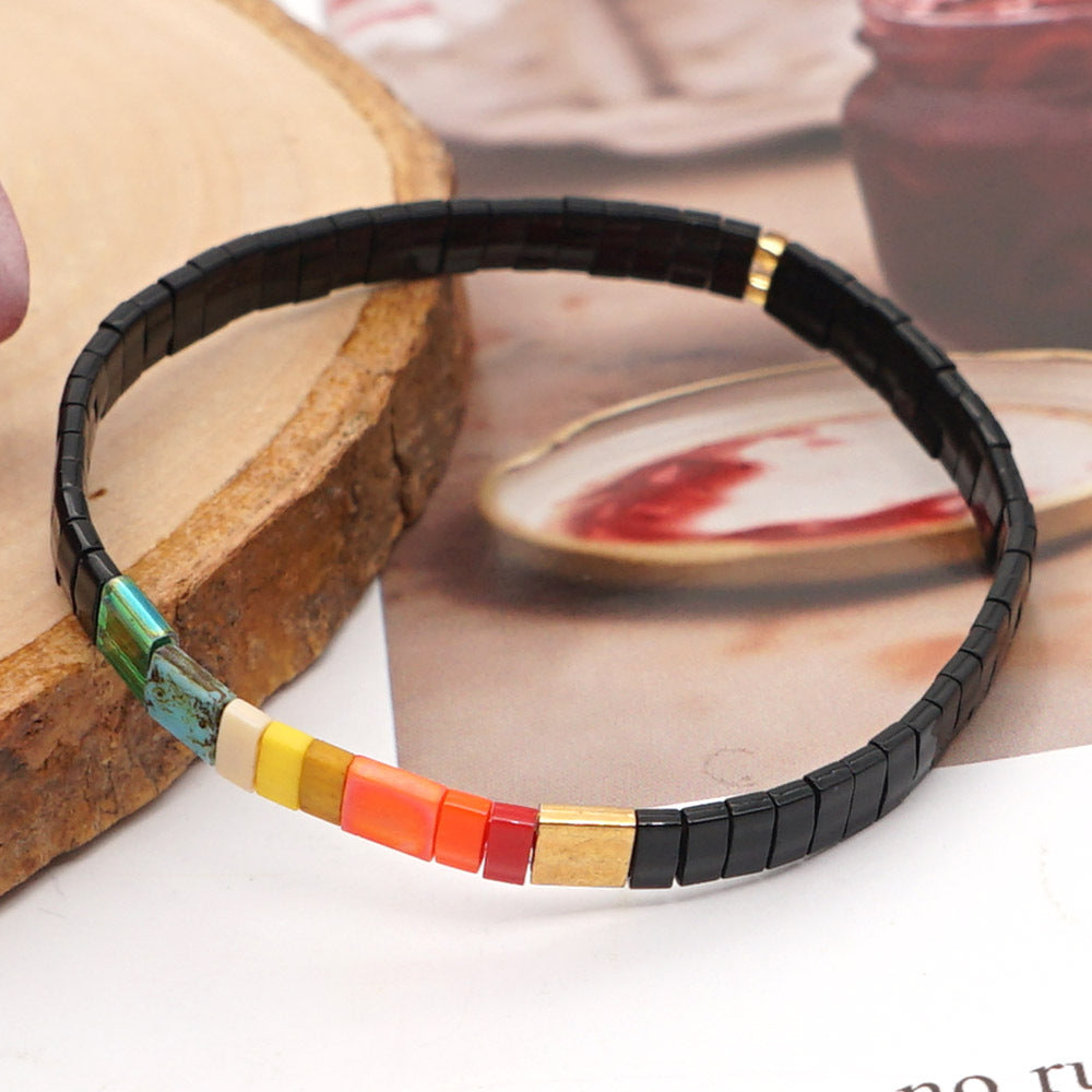 Fashion Square Seed Bead Knitting No Inlaid Women'S Bracelets