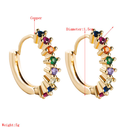 Fashion Geometric Copper Artificial Gemstones Earrings