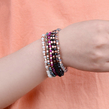 Fashion Color Block Arylic Artificial Crystal Wholesale Bracelets