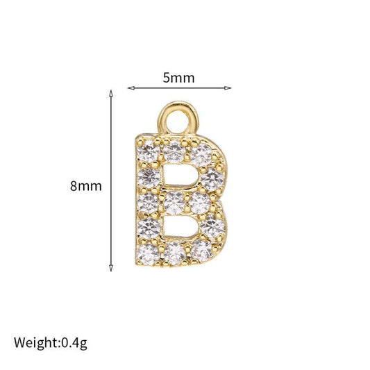 New Diy English Letter Micro Zircon Pendant Copper Pendant