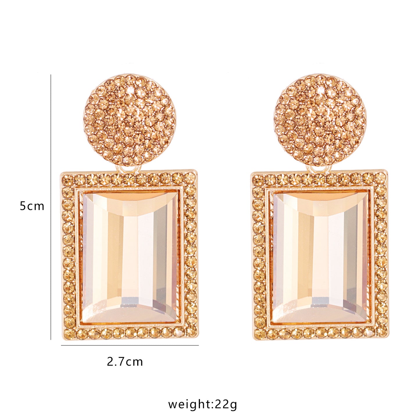 Geometric Diamond Alloy Acrylic Earrings Ear Studs