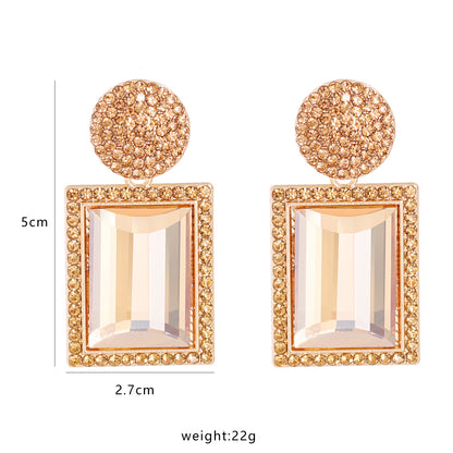 Geometric Diamond Alloy Acrylic Earrings Ear Studs