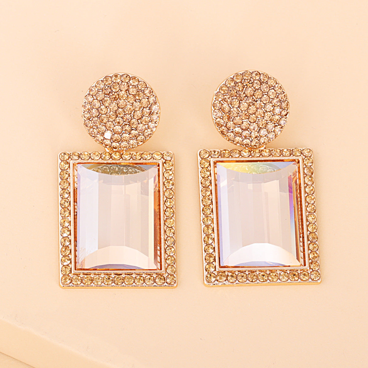 Geometric Diamond Alloy Acrylic Earrings Ear Studs