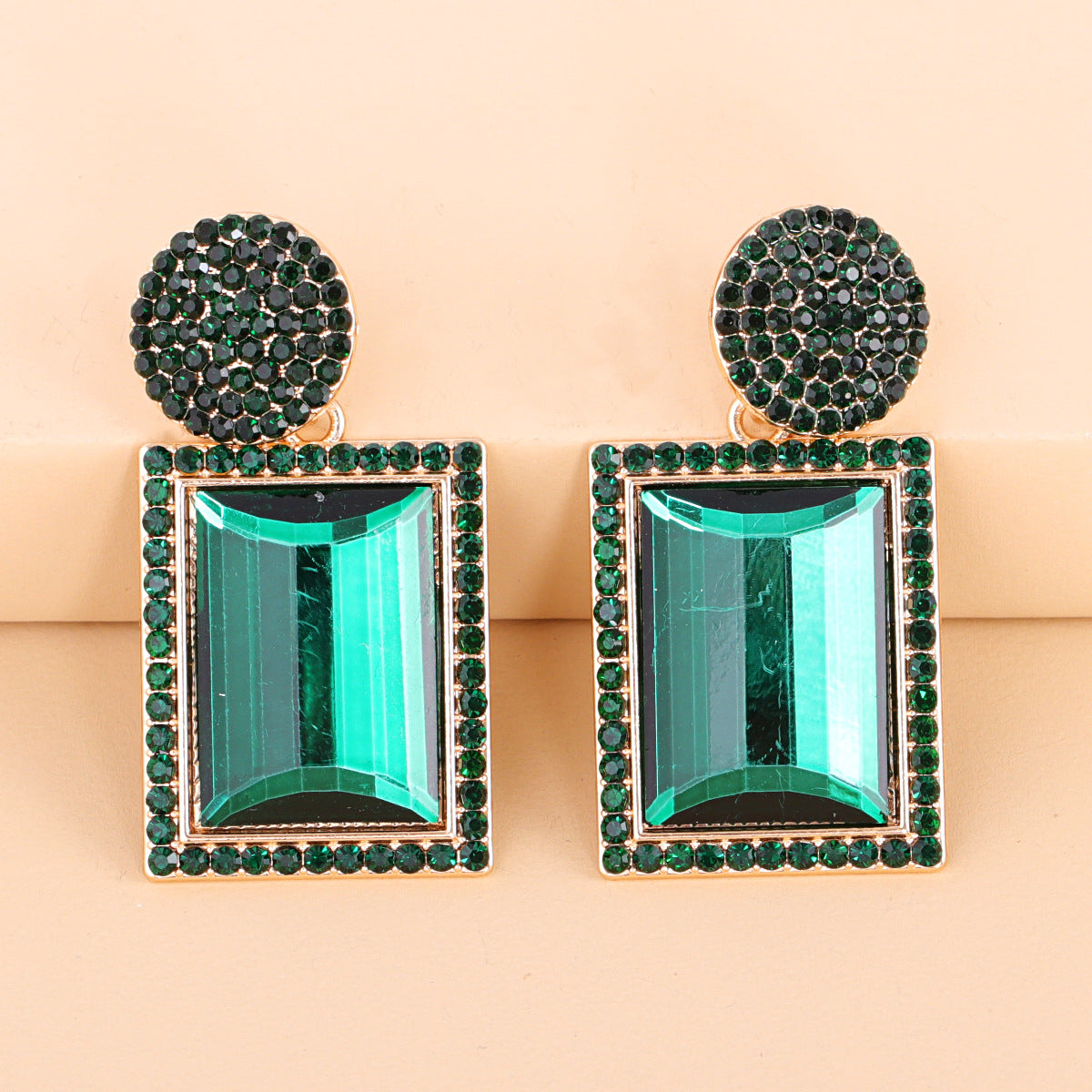 Geometric Diamond Alloy Acrylic Earrings Ear Studs