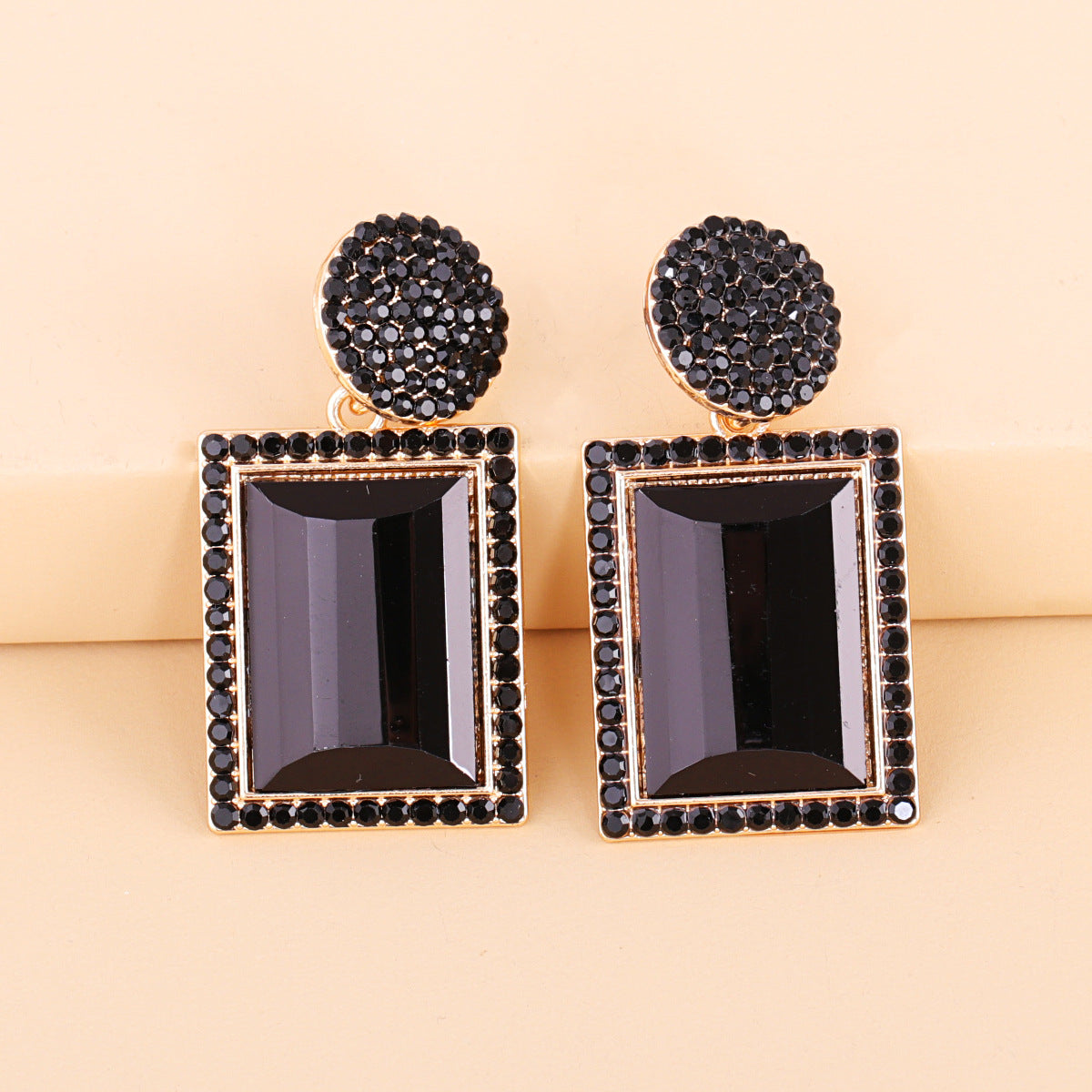 Geometric Diamond Alloy Acrylic Earrings Ear Studs