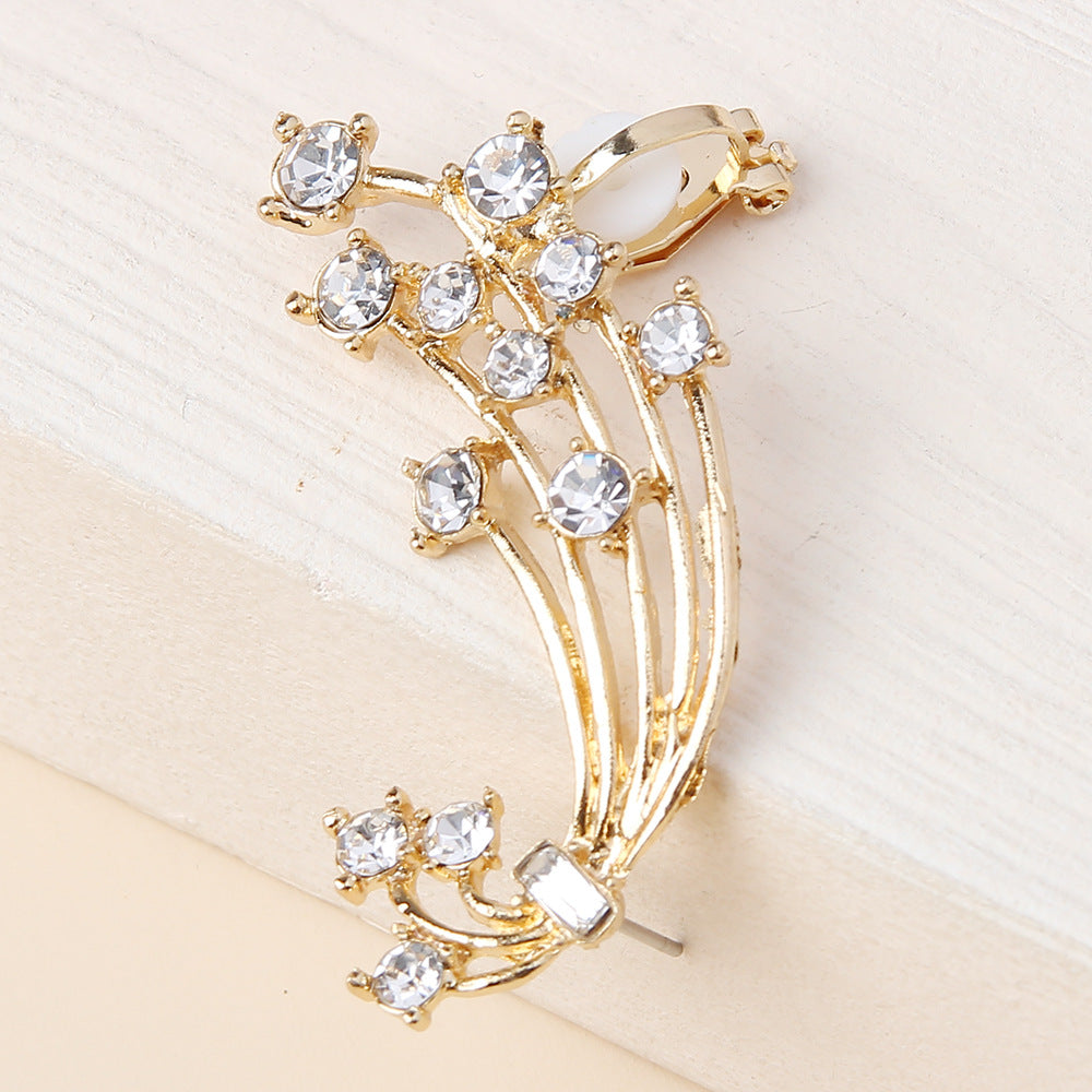 Sweet Simple Style Flower Alloy Inlay Rhinestones Women's Ear Clips Ear Studs