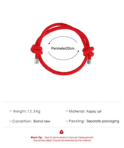 Red Rope Woven Drawstring Bracelet