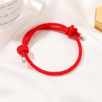 Red Rope Woven Drawstring Bracelet