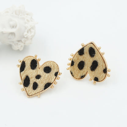 Fashion Heart Alloy No Inlaid Earrings Ear Studs